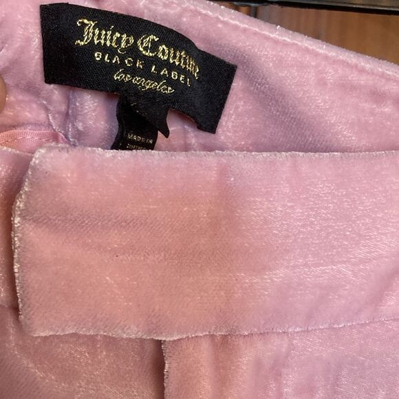 Juicy Couture Black Label Dusty Rose Pink Velour Straight Trousers Pants Sz 10 - Picture 6 of 13